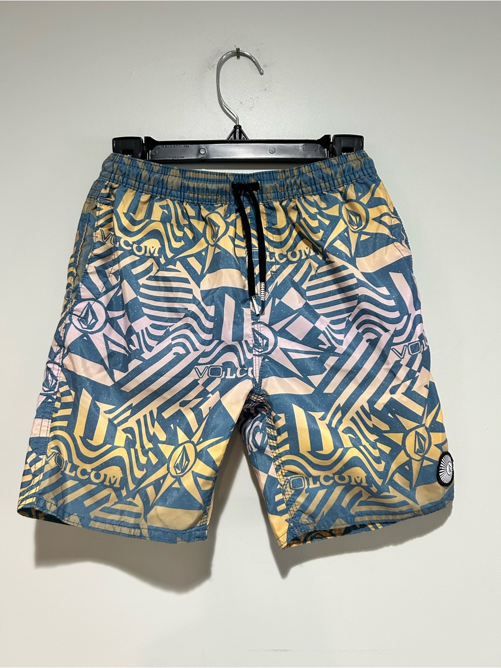 Volcom Boys Blue, Yellow & Pink Geo Swim Trunks